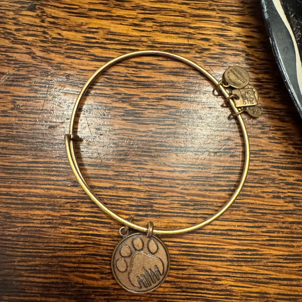 Alex and Ani Gold Paw Print Bracelet